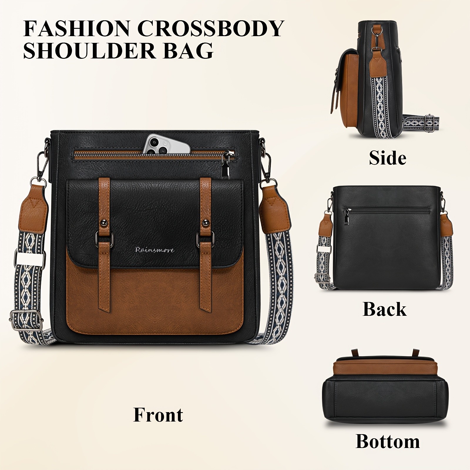 RAINSMORE Womens Crossbody Bag Lightweight Style & Everyday Comfort for Modern Kiwi Women