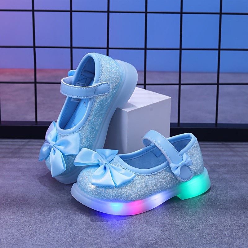MGO Kidss Mary Jane Flat Shoes with Lights for Girls