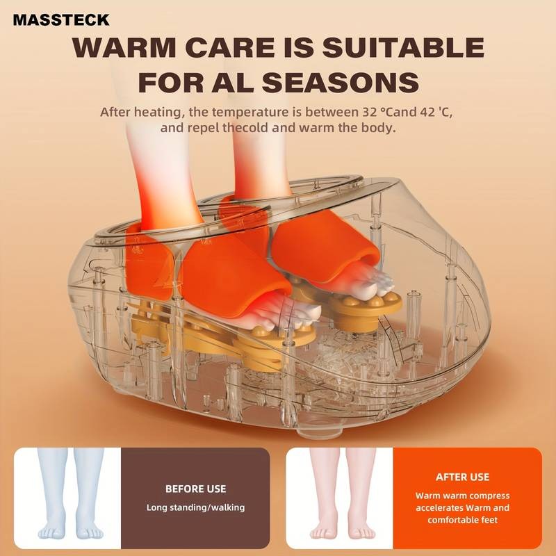 MASSTECK Shiatsu Foot Massager Machine Deep Relief, Warm Comfort & All-Day Relaxation
