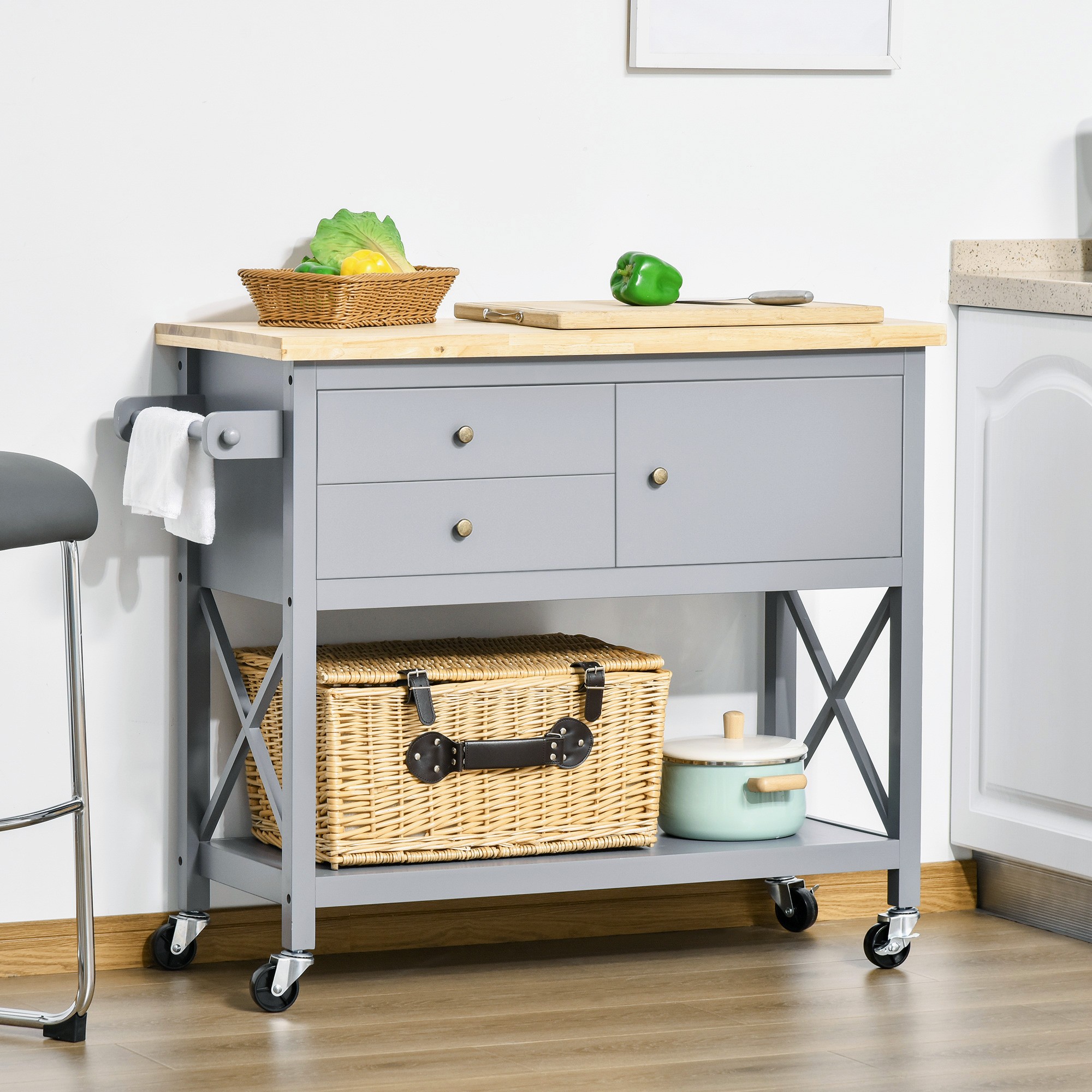 Wide Rolling Cart