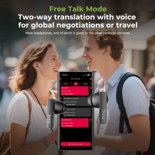 HTC NE40 TWS Wireless Earbuds Smart Translation, Noise-Cancelling Calls & 48 Hours of Power