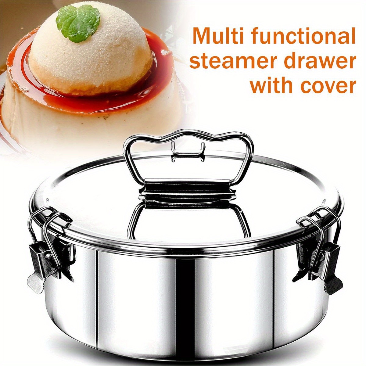 Fyeme 1pc Flan Mold with Lid and Handle