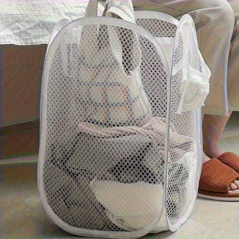 GOBITELI Modern Polyester Mesh Laundry Basket