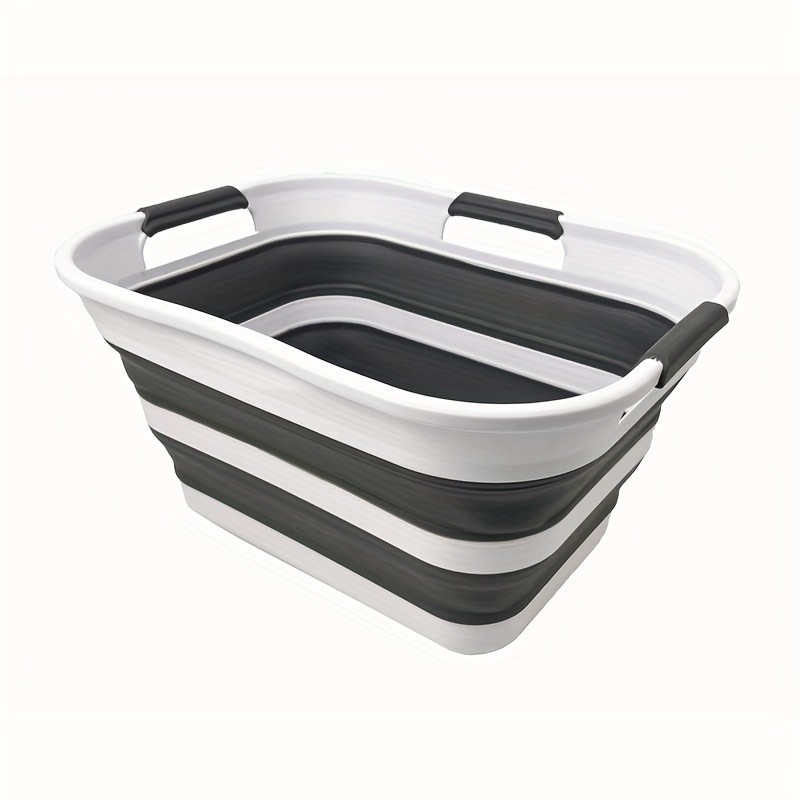 SAMMART 19L (5 Gallon) Classic Rectangle Collapsible Plastic Tub with 3 Handles