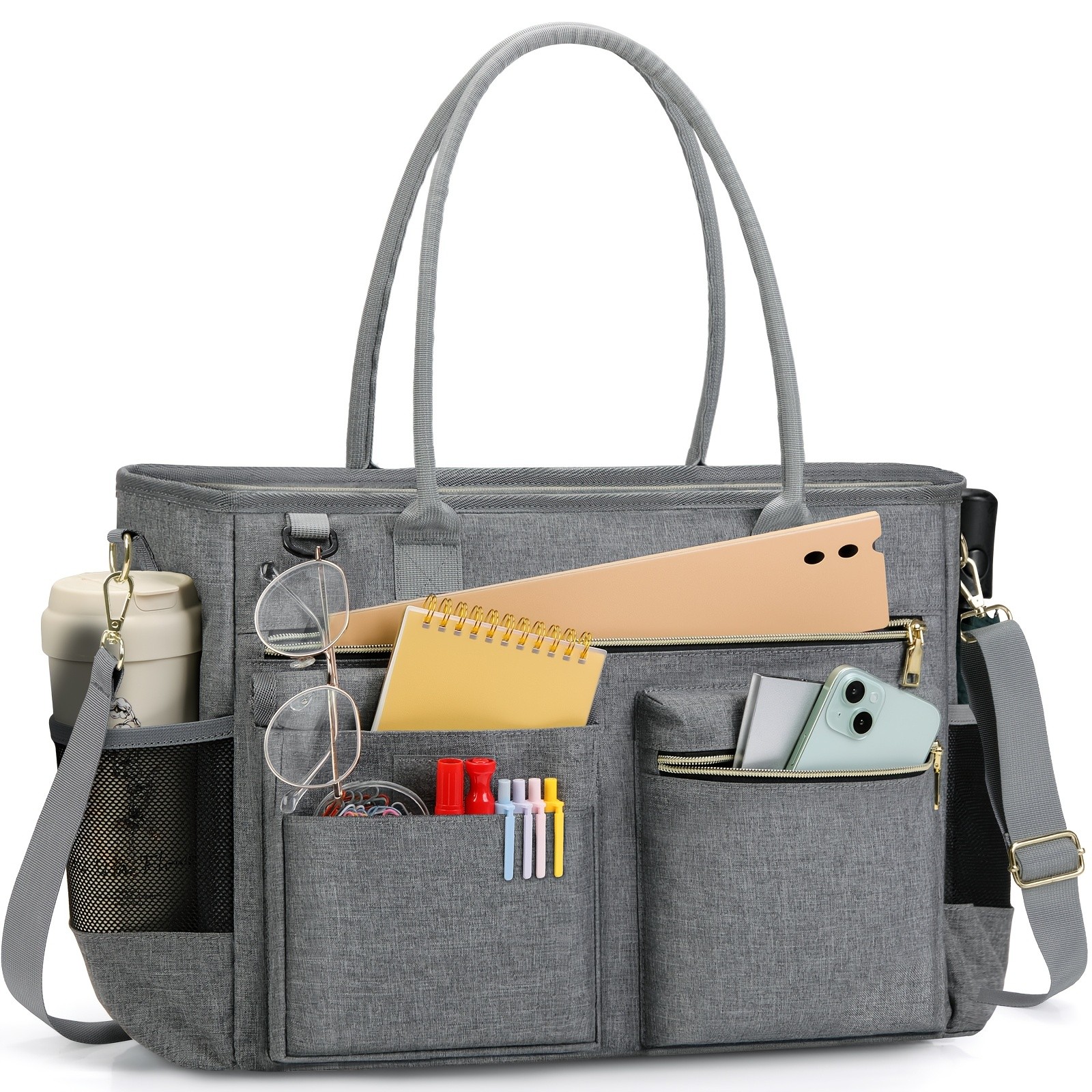 RAINSMORE Womens 39.62 cm Laptop Bag Professional Large Work Tote for Teachers, Nurses & Office Life