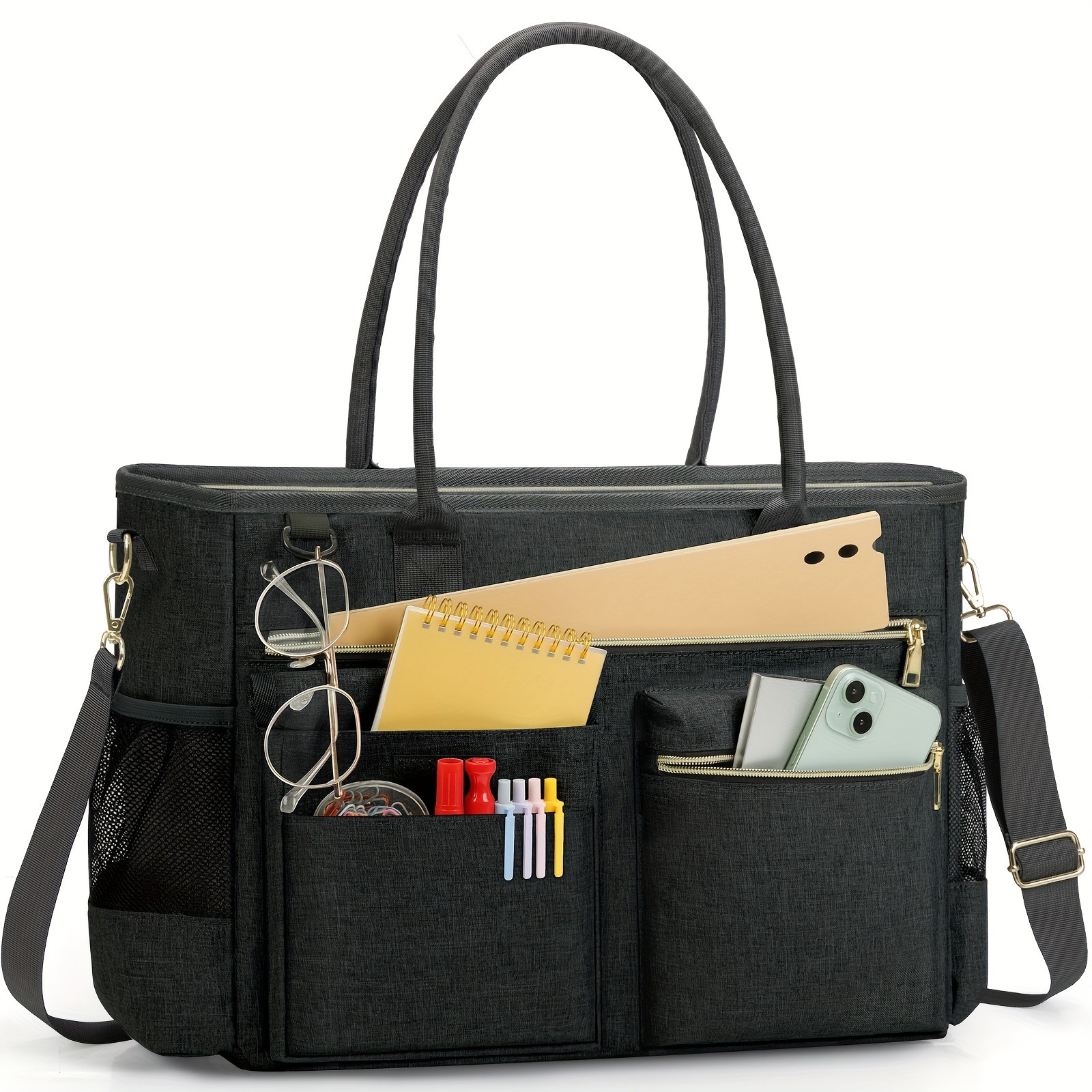 RAINSMORE Womens 39.62 cm Laptop Bag Professional Large Work Tote for Teachers, Nurses & Office Life