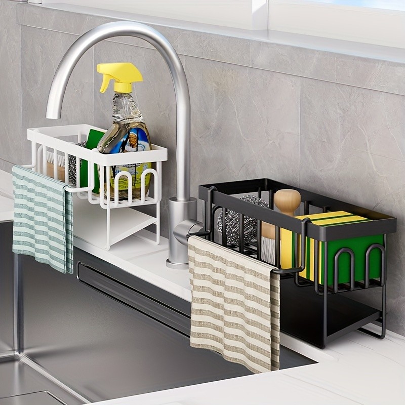XHSGX Thick Multi-Functional Kitchen Sink Organizer with Towel Rack