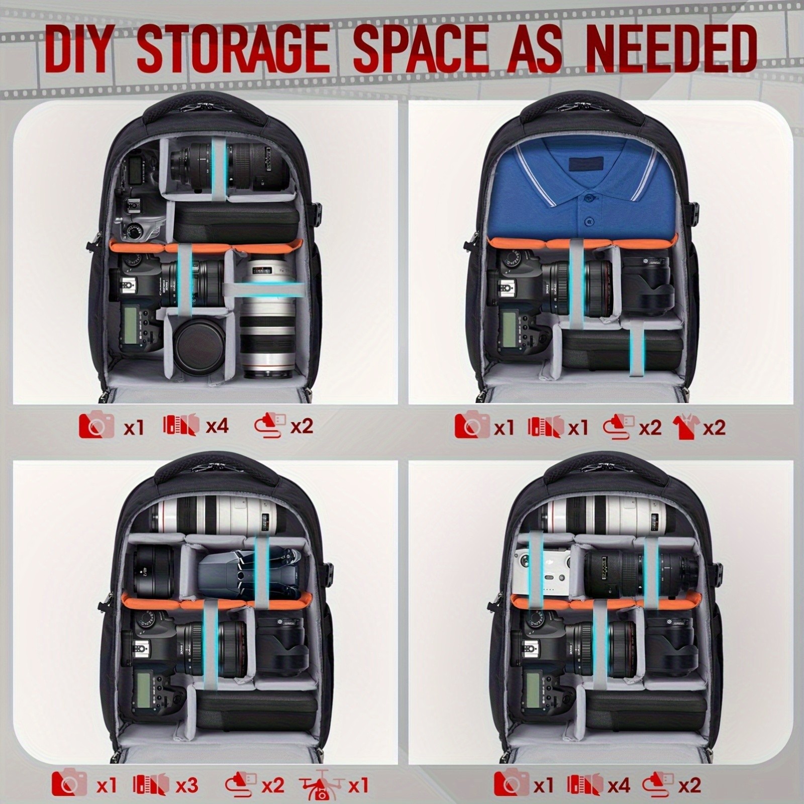 RAINSMORE Camera & Laptop Backpack Anti-Theft 15.6" Photography Bag with Tripod Holder