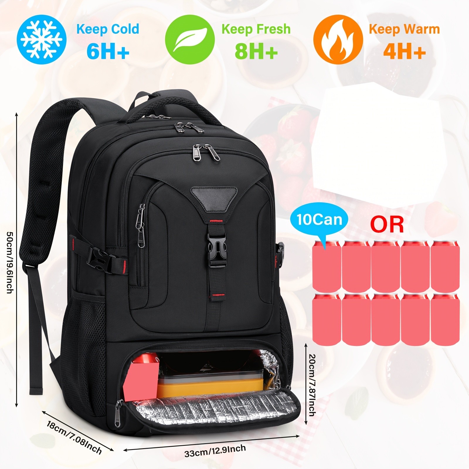 NUBILY 17.3-Inch Mens Laptop Backpack 50L Sleek Travel Pack for Work, College & Business