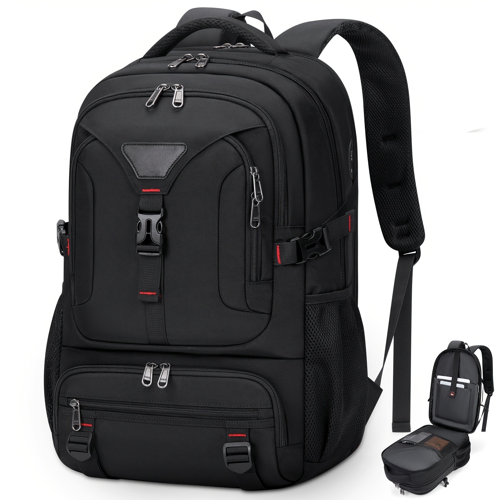 NUBILY 17.3-Inch Mens Laptop Backpack 50L Sleek Travel Pack for Work, College & Business
