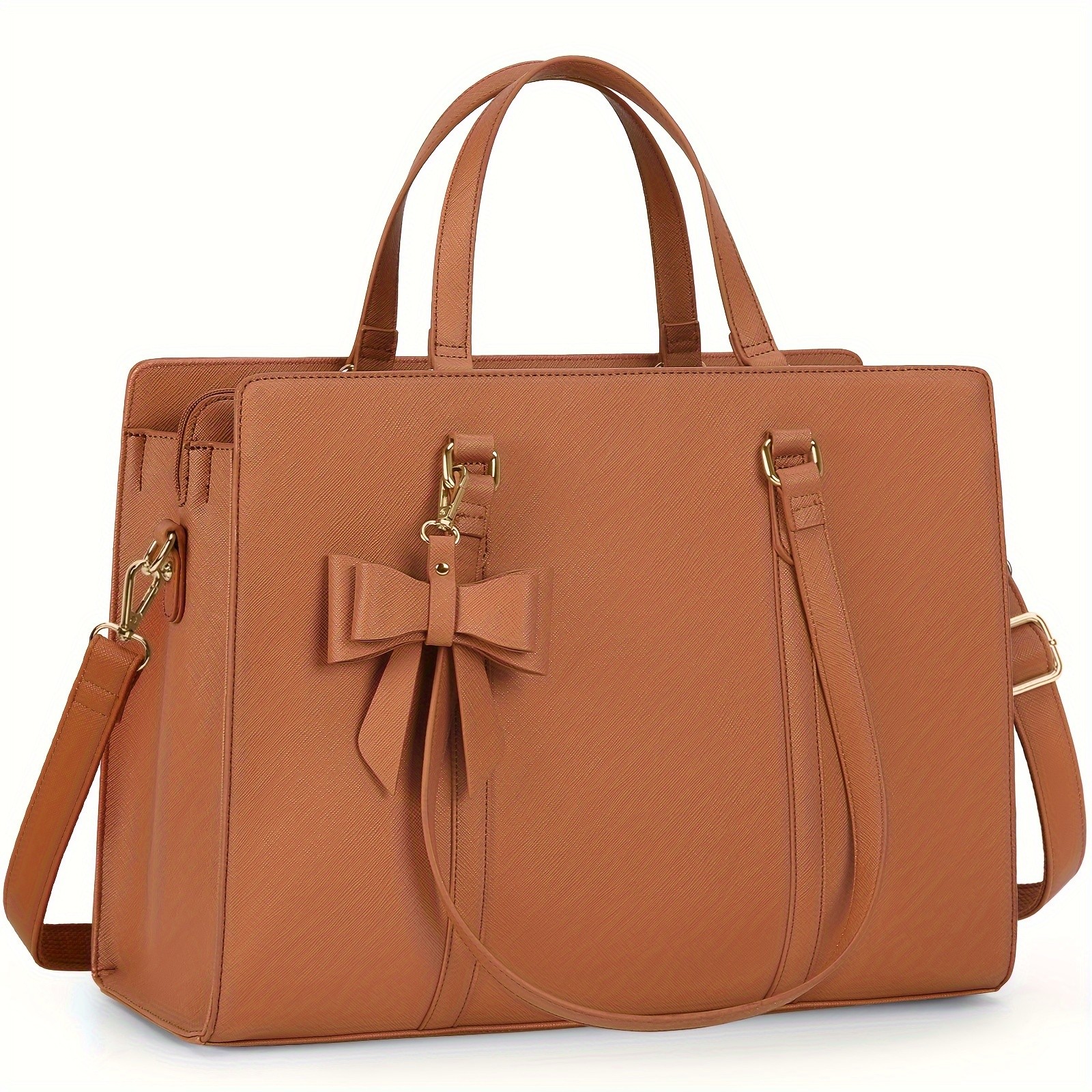 NUBILY Womens 39.62 cm Laptop Tote Bag Elegant PU Leather Work Bag for Modern Professionals