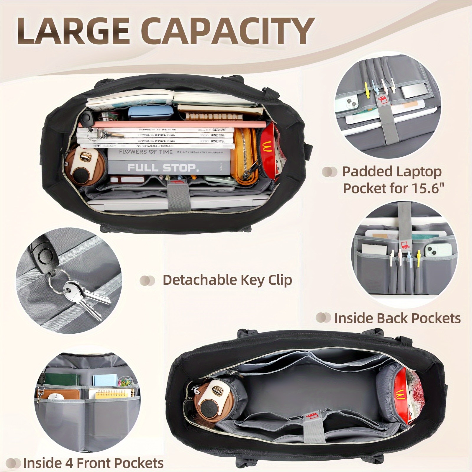 NUBILY Womens 15.6-Inch Laptop Bag Casual, Lightweight & Large Capacity Professional Tote