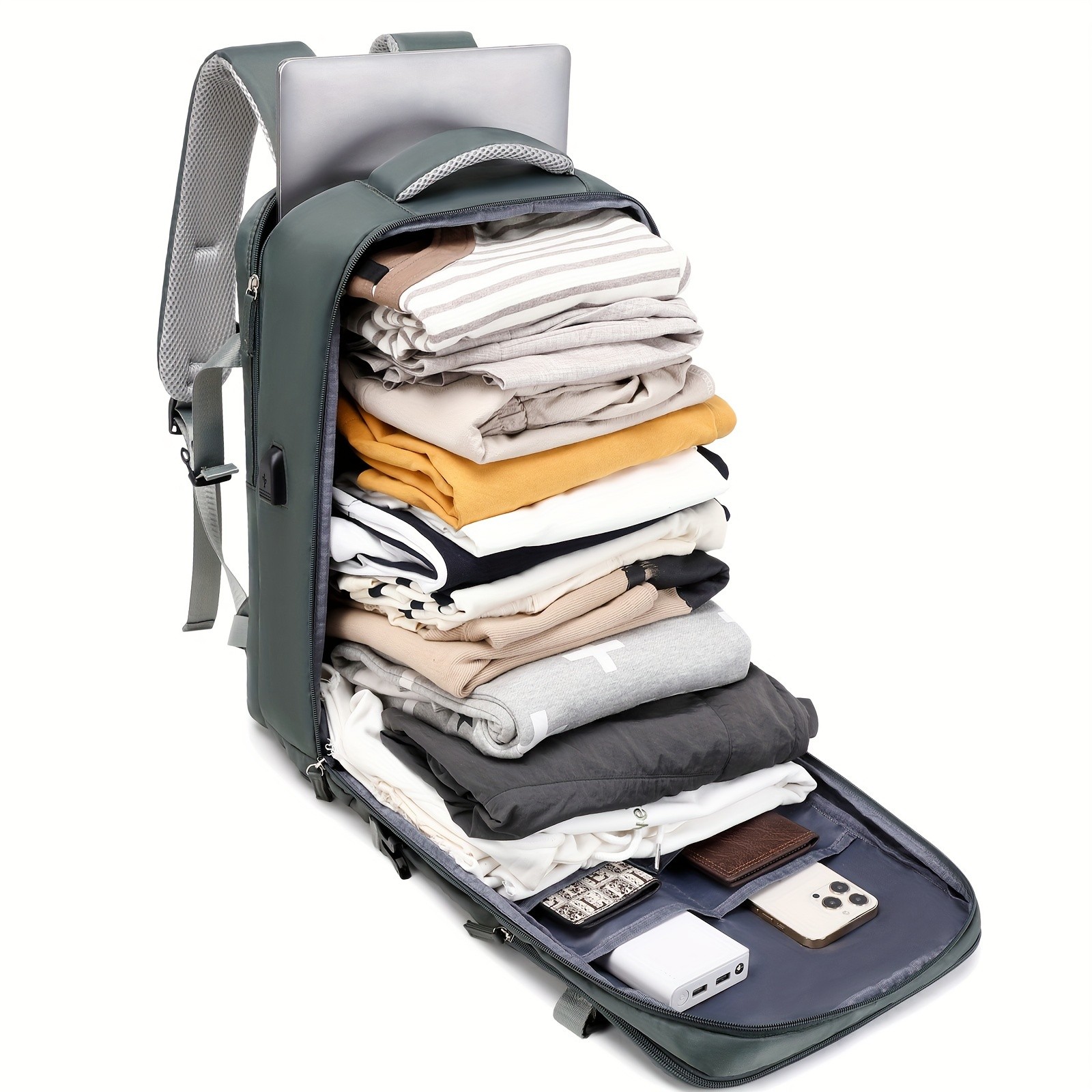 ENOSHI Ladies Laptop Backpack Airline-Approved Travel Bag with USB Charging & 15.6-Inch Laptop Compartment
