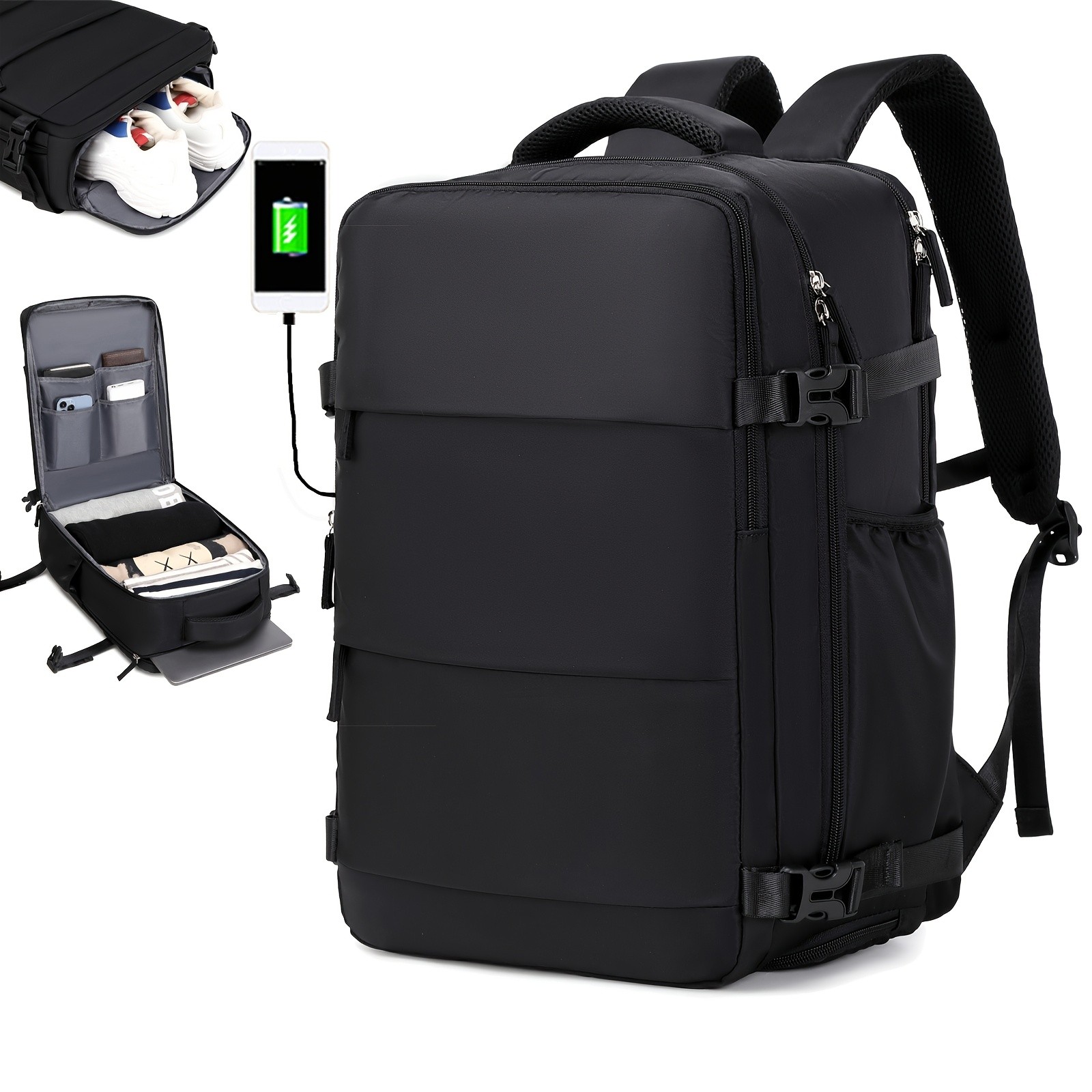 ENOSHI Ladies Laptop Backpack Airline-Approved Travel Bag with USB Charging & 15.6-Inch Laptop Compartment