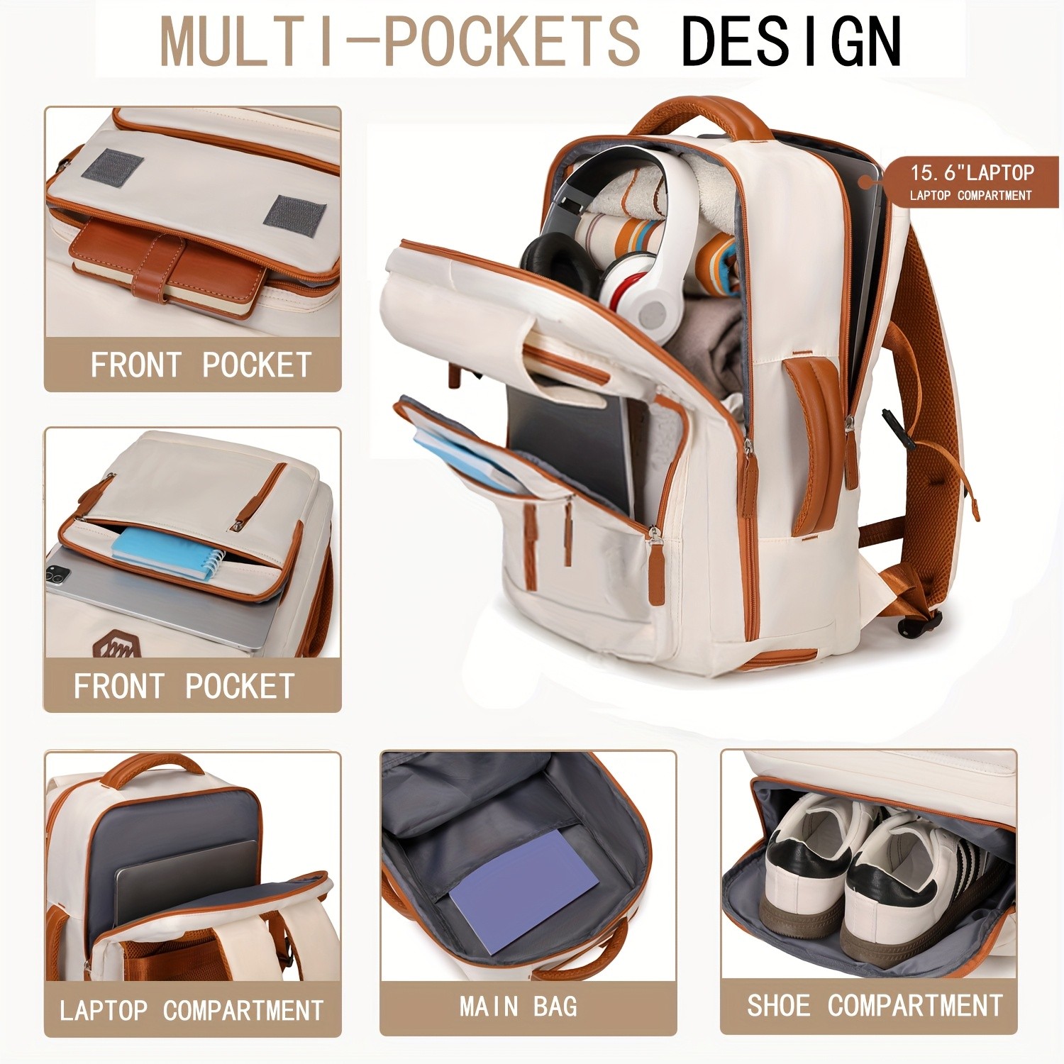 ENOSHI Airline-Approved 39.62 cm Laptop Travel Backpack Durable, Sleek & Multi-Functional Backpack for Travel, Work & Daily Adventure
