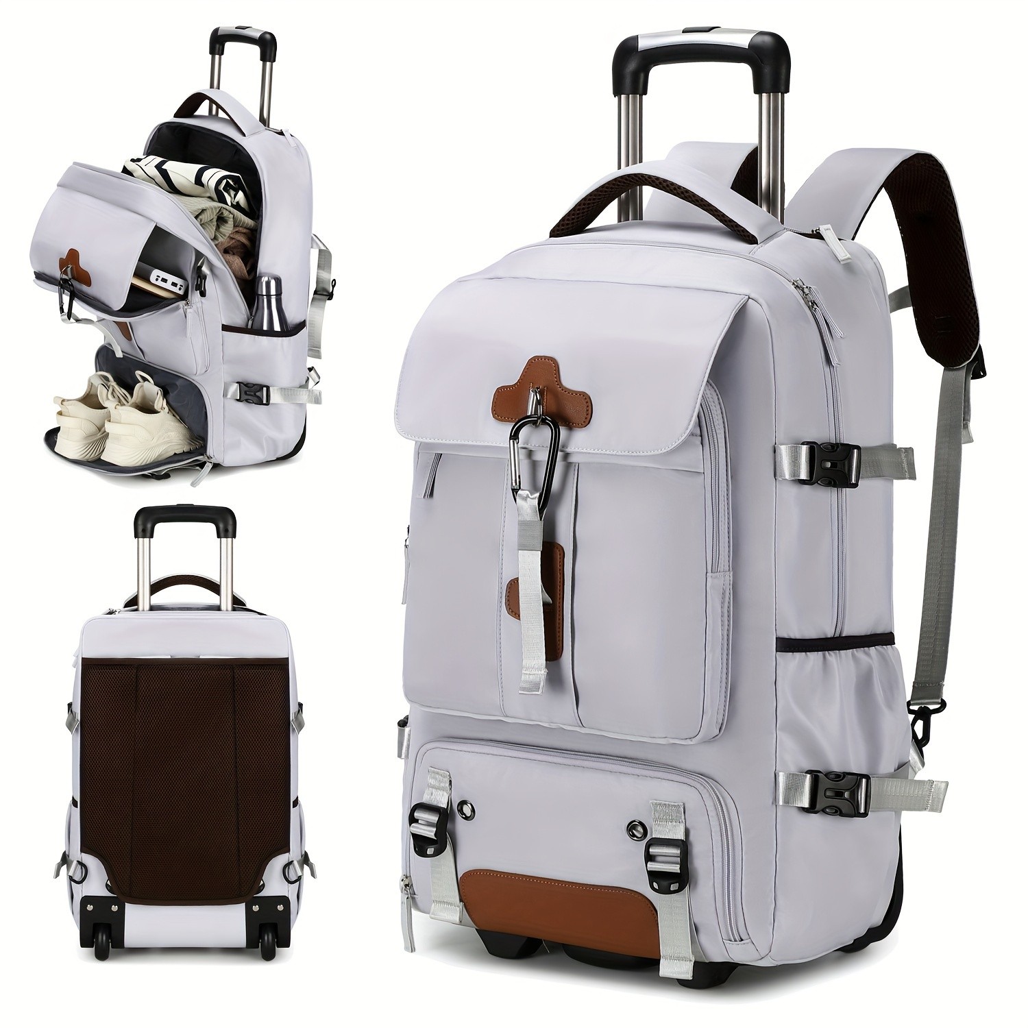 ENOSHI Travel Rolling Backpack Heavy-Duty Wheeled Laptop Bag for Business, School & Travel (Fits 17-inch Laptop)
