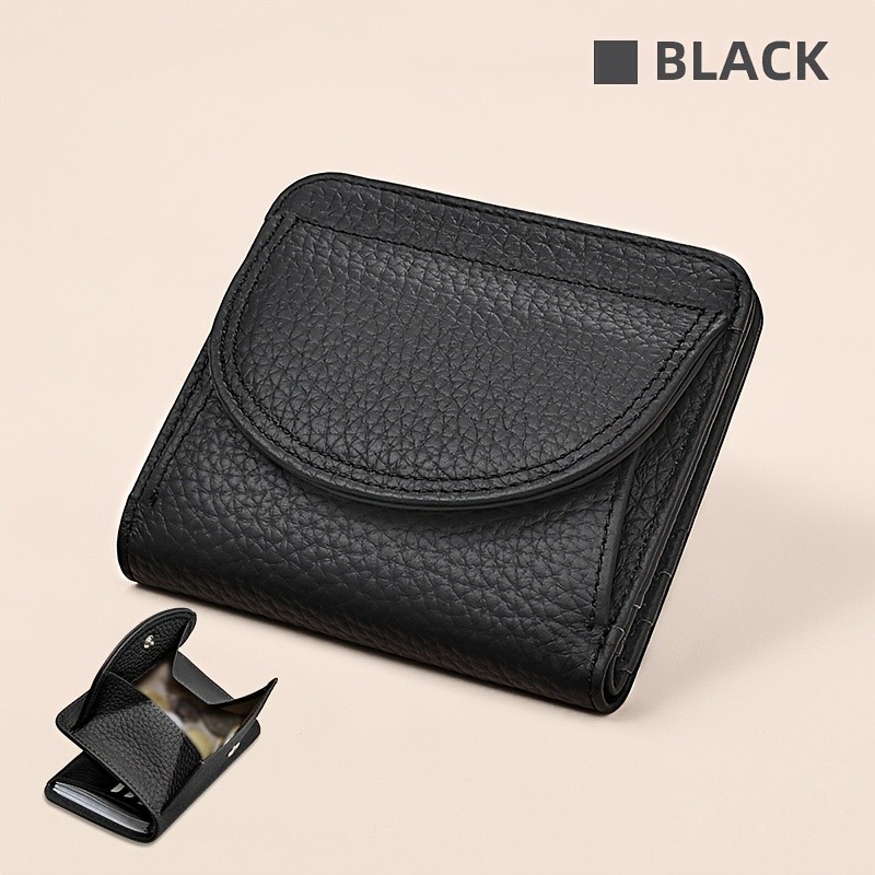 BANYANU Womens Genuine Leather Mini Wallet Set  Vintage 6-Card Holder + Coin Purse with Snap Closure