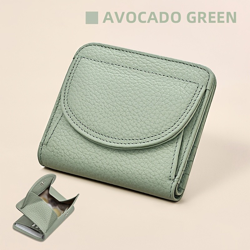 BANYANU Womens Genuine Leather Mini Wallet Set  Vintage 6-Card Holder + Coin Purse with Snap Closure