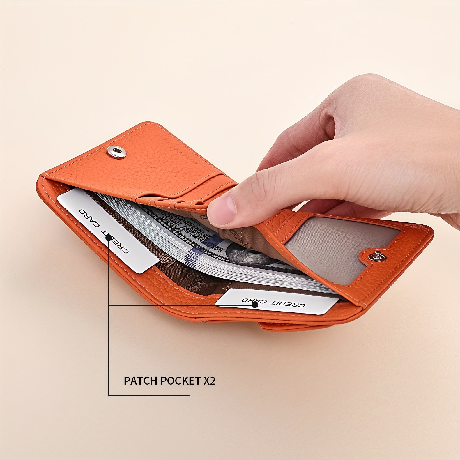 BANYANU Womens Genuine Leather Mini Wallet Set  Vintage 6-Card Holder + Coin Purse with Snap Closure