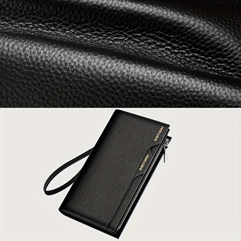 BANYANU Mens Genuine Leather Wallet Large-Capacity Cowhide Clutch with Multi-Card Holder & Drivers License Slot