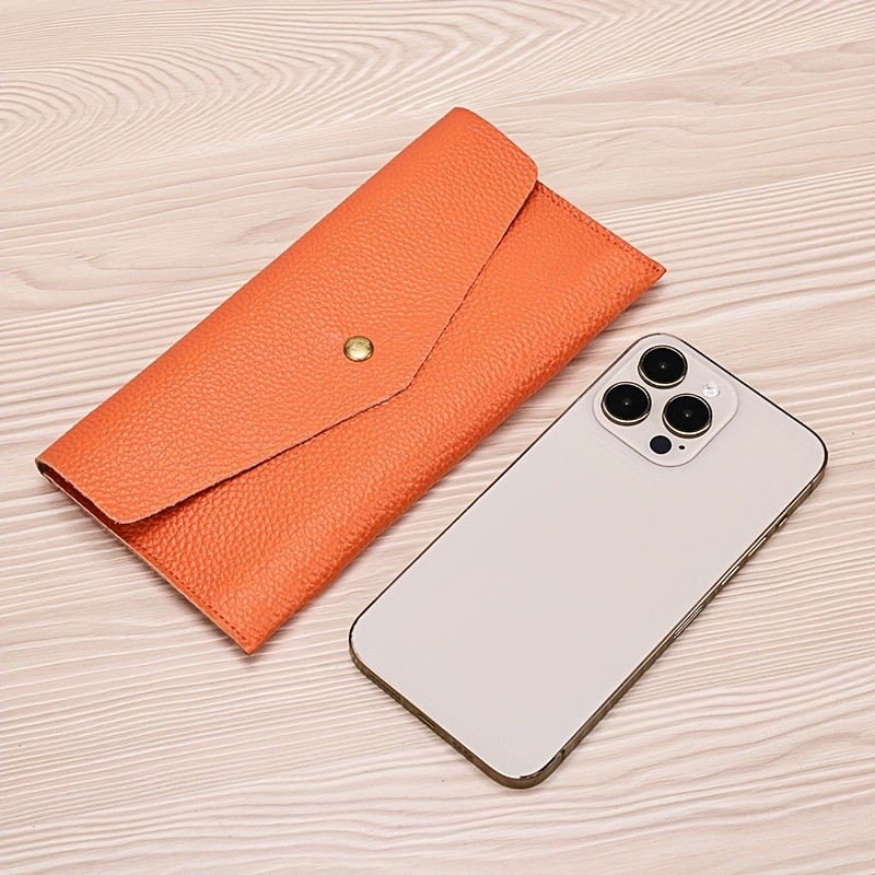 BANYANU Womens Luxury Genuine Leather Wallet Large-Capacity Envelope Purse with Rivet Details