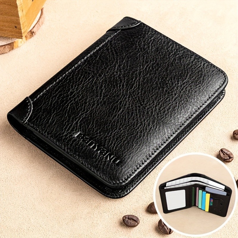 BANYANU Vintage Leather Bifold Wallet Slim Head-Layer Leather Wallet with Large Capacity & Timeless Style