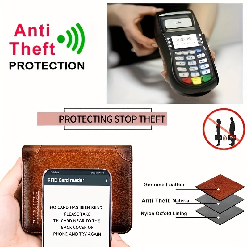 BANYANU Vintage Leather Bifold Wallet  Slim Head-Layer Leather Wallet with Large Capacity & Timeless Style