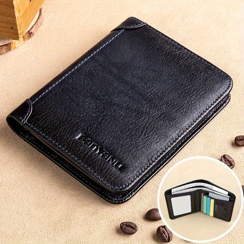 BANYANU Vintage Leather Bifold Wallet Slim Head-Layer Leather Wallet with Large Capacity & Timeless Style