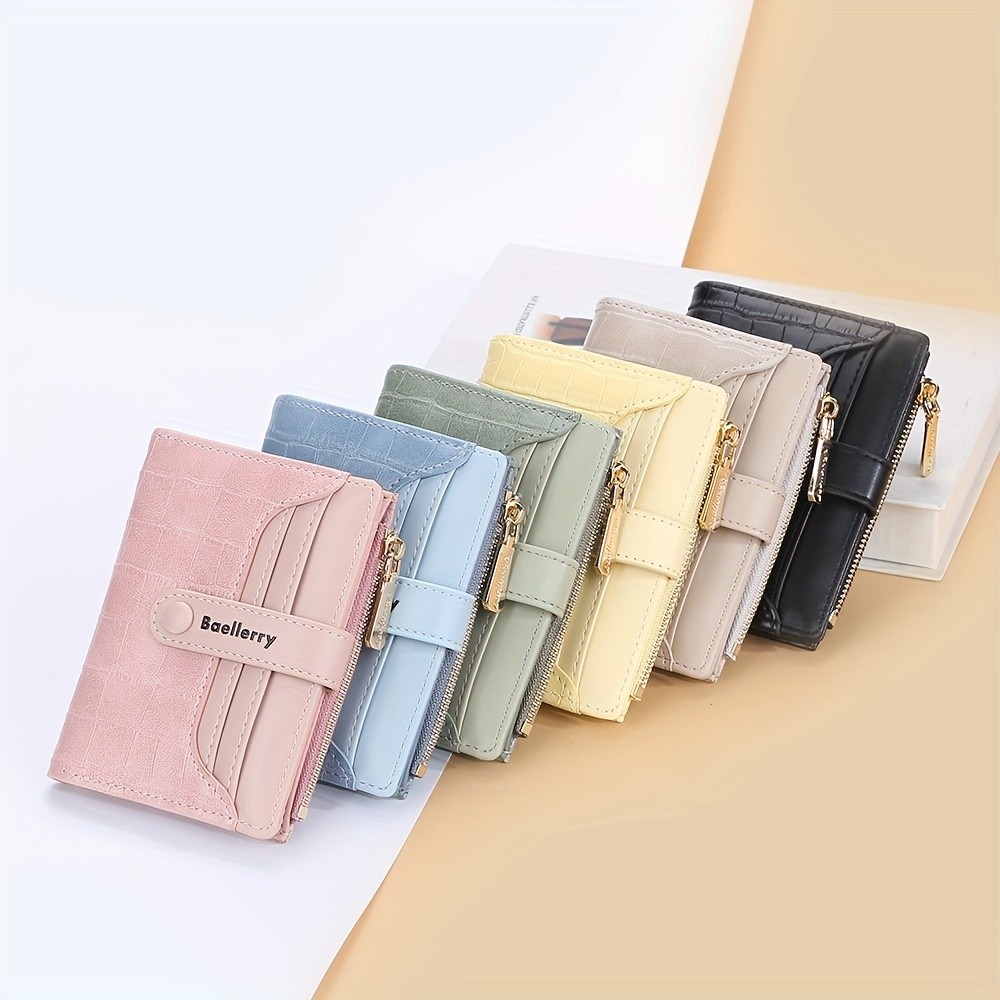 BAELLERRY Womens 2023 Short Wallet Buckle Sanded Mini Purse with Coin Holder (Carteras)