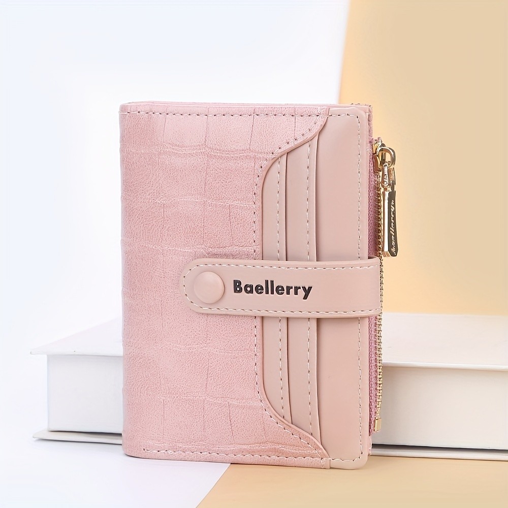 BAELLERRY Womens 2023 Short Wallet Buckle Sanded Mini Purse with Coin Holder (Carteras)