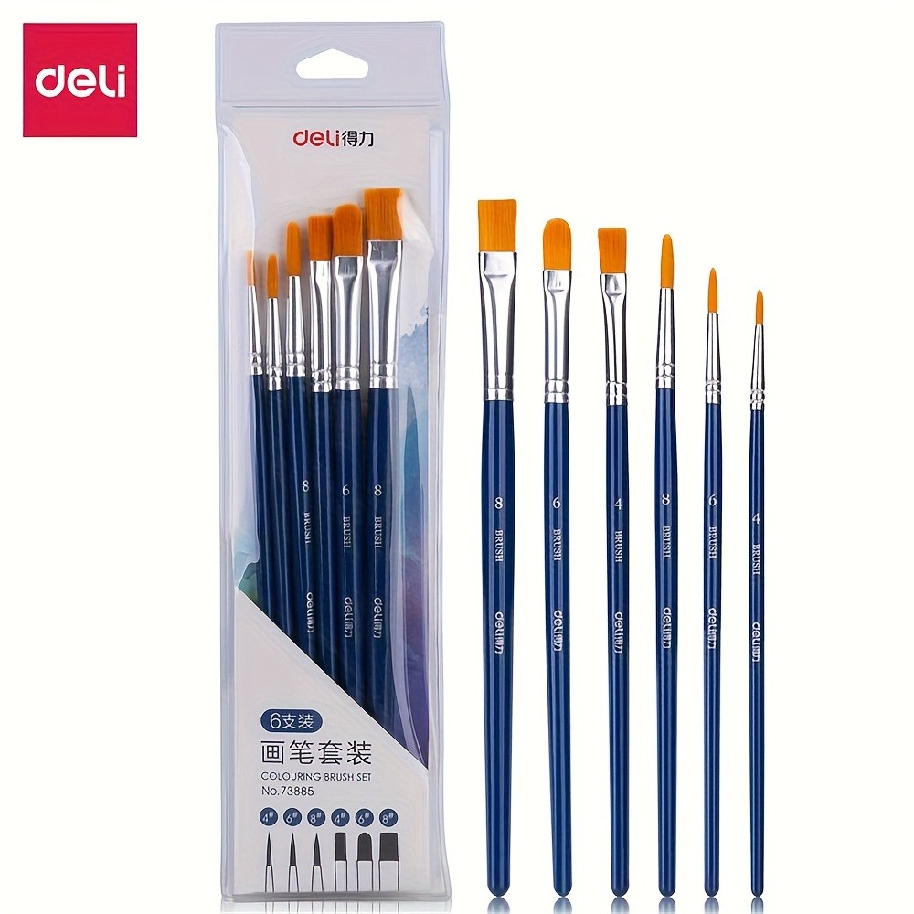 6pcs Nylon Hair Artist Detail Paintbrushes