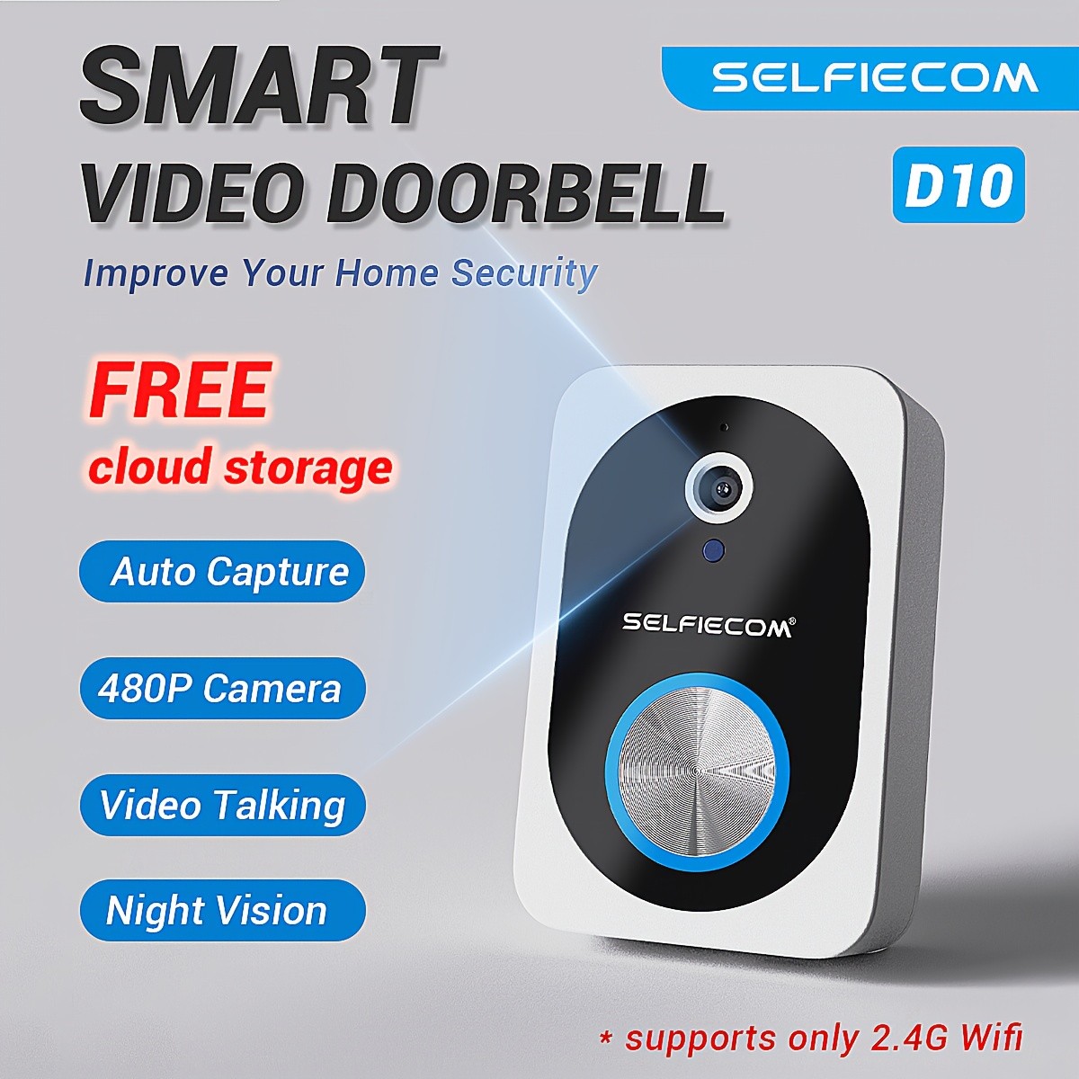 SELFIECOM Smart Doorbell with Two-Way Talk