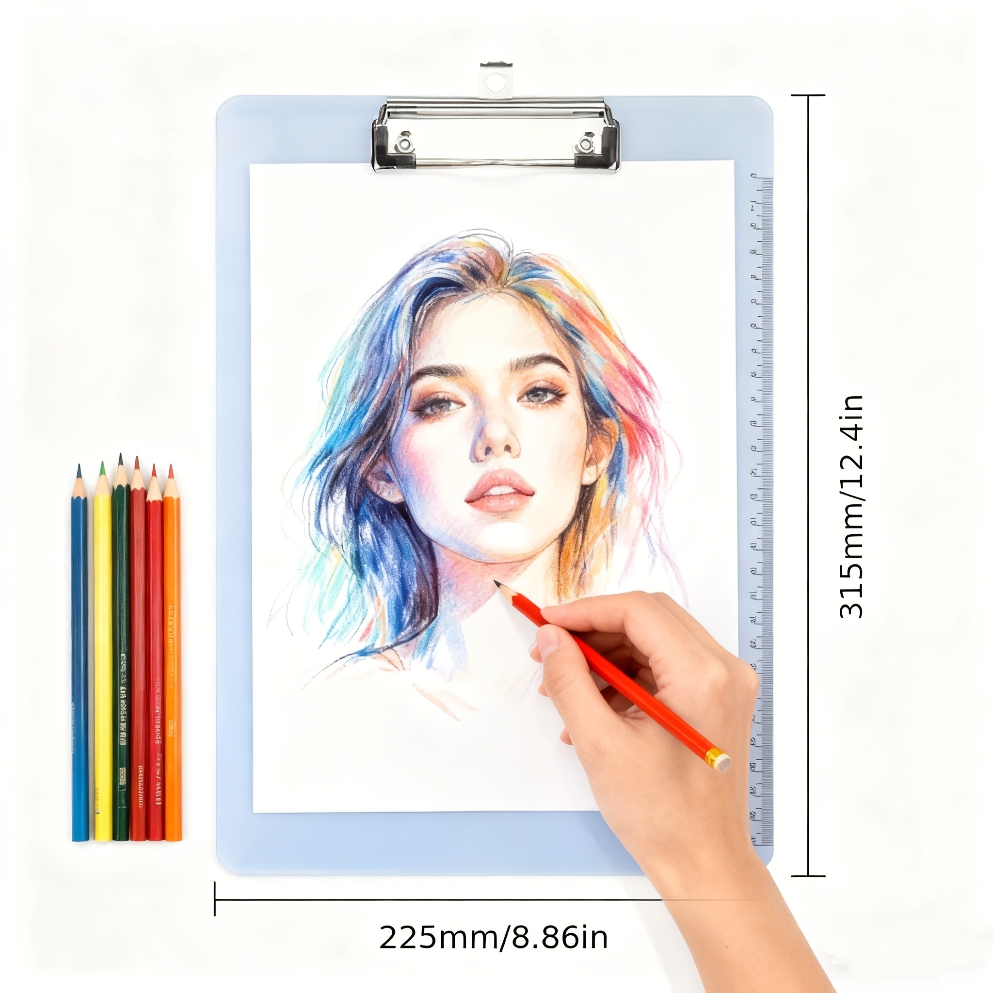 A4 Transparent Plastic Sketch Board with Slim Clip