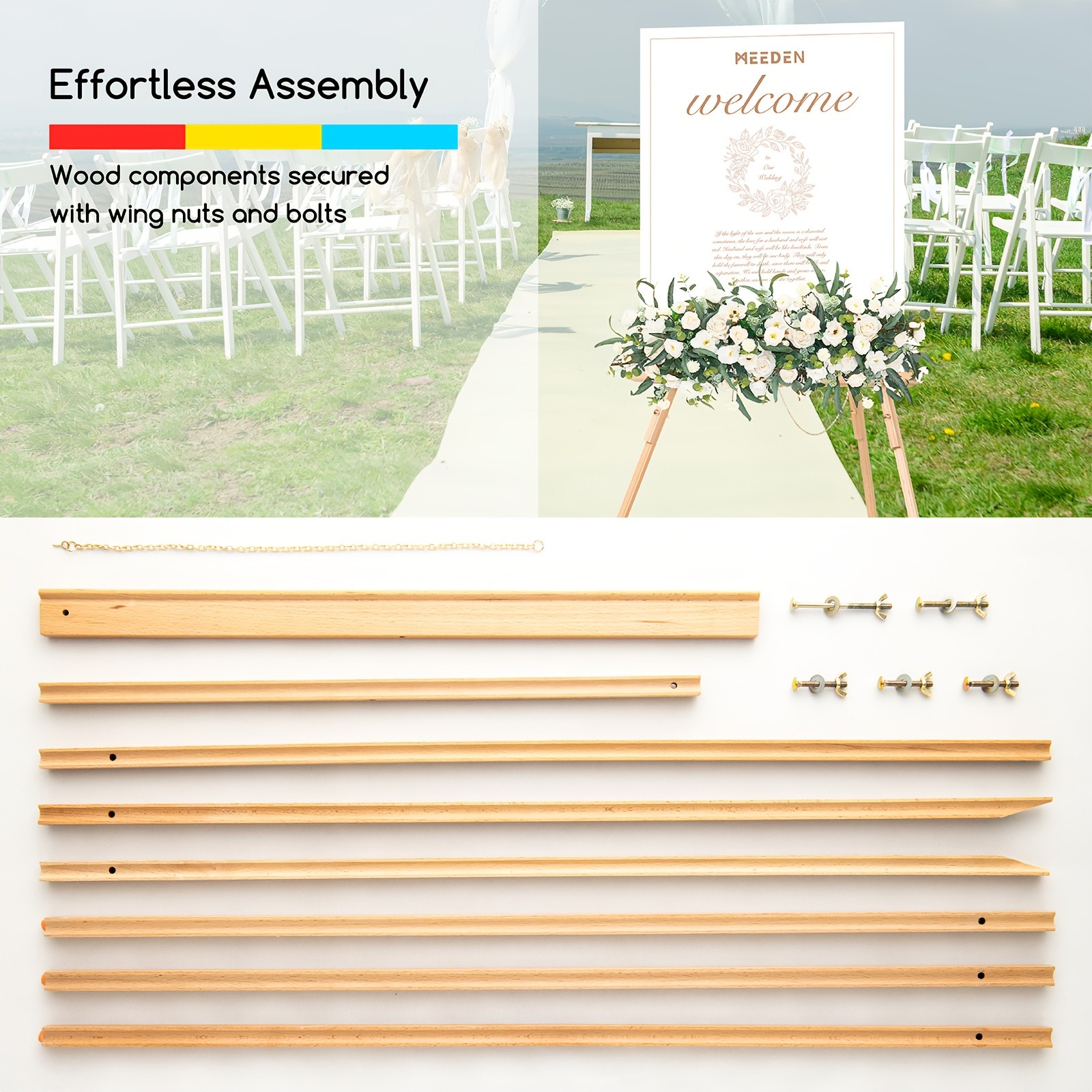 MEEDEN Premium Beech Wood Wedding Easel Stand