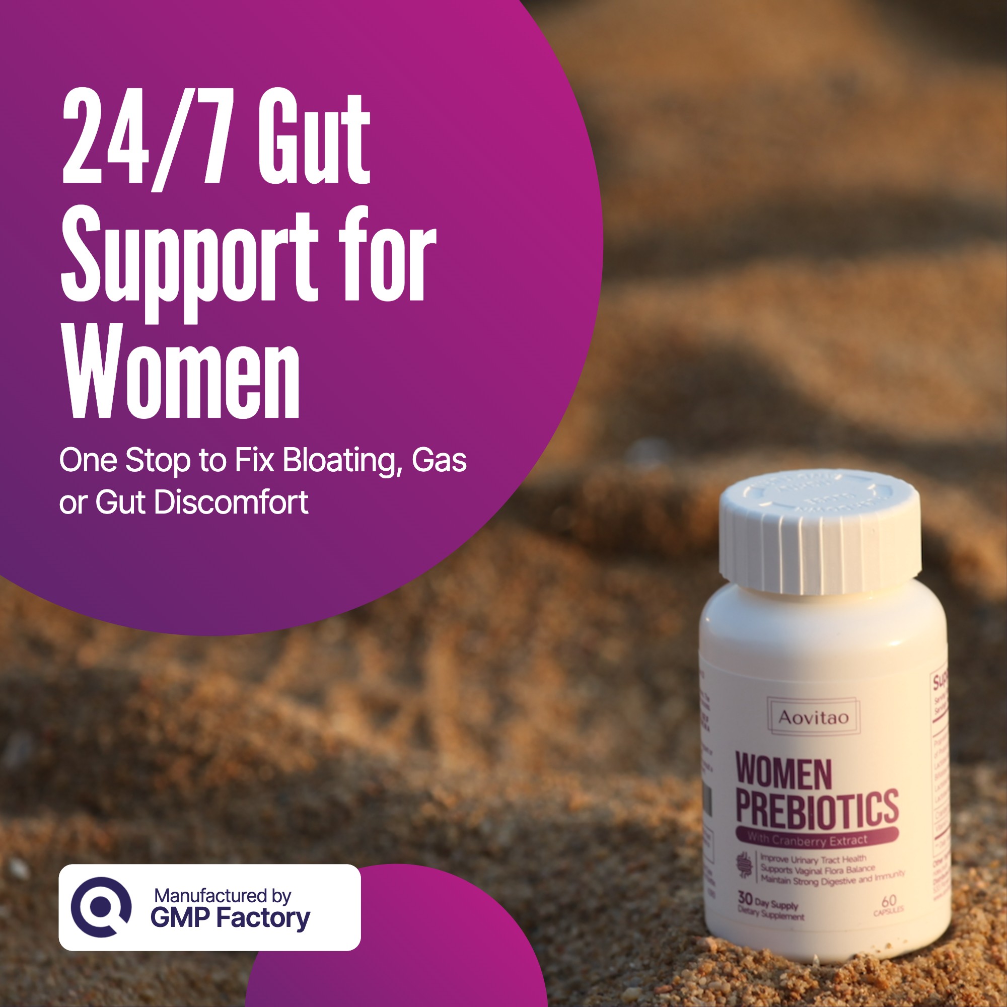 Aovitao Women Prebiotics with Cranberry Extract
