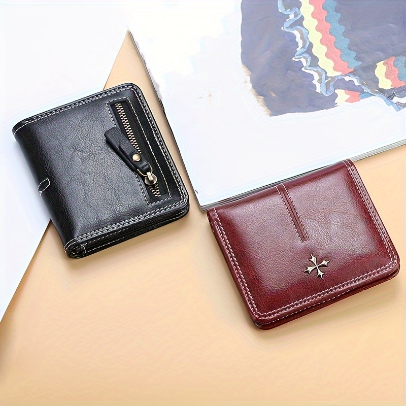 BAELLERRY Womens Slim Wallet IC Magnetic Closure, Double-Fold Billfold, Zipper Coin Pocket & Multi-Card Holder