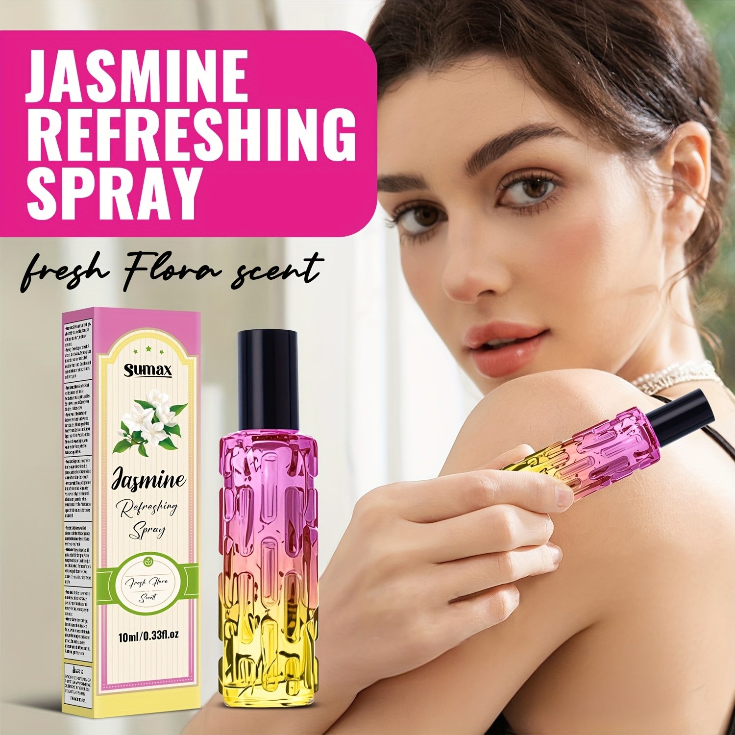 SUMAX Jasmine Flower Refreshing Deodorizing Spray Gentle, Fragrant & Perfect for Summer Confidence