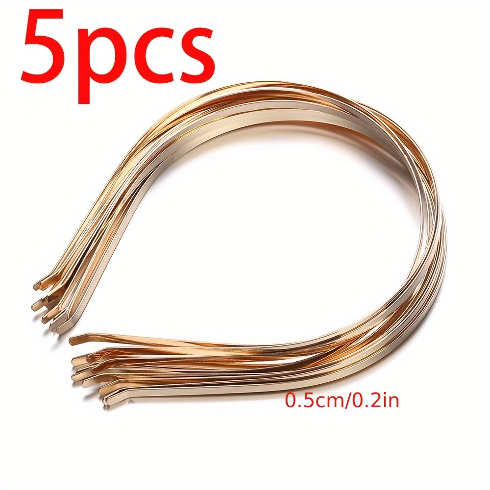 Set of 5 Metal Headbands with Blank Bases