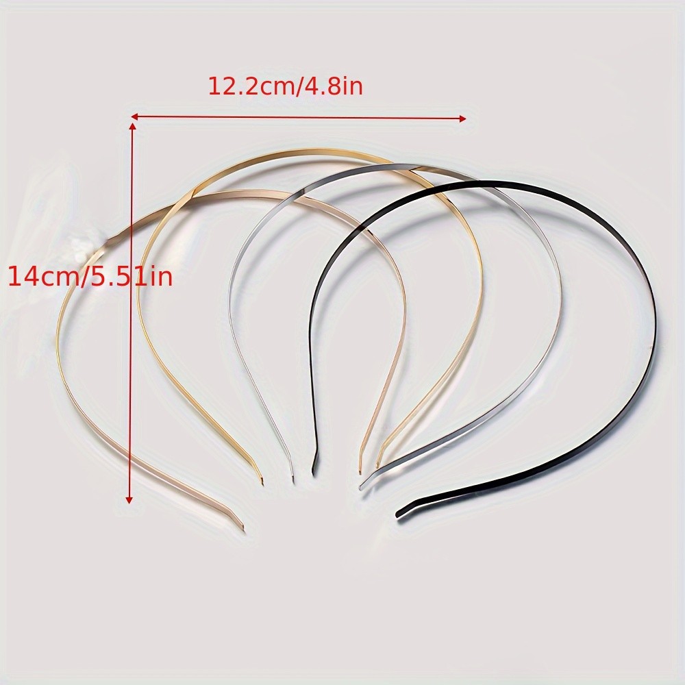 Set of 5 Metal Headbands with Blank Bases