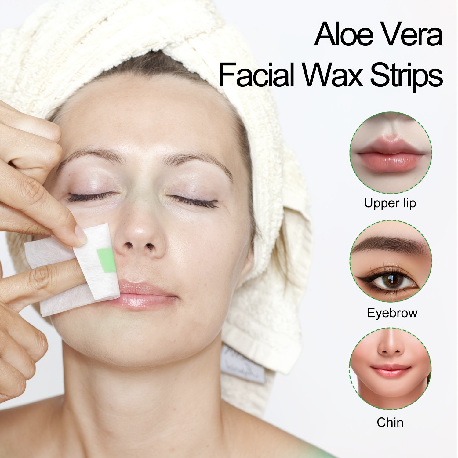 SUMAX 72pcs Aloe Vera Facial Wax Strips Quick, Moisturizing & Easy Hair Removal for Face & Body