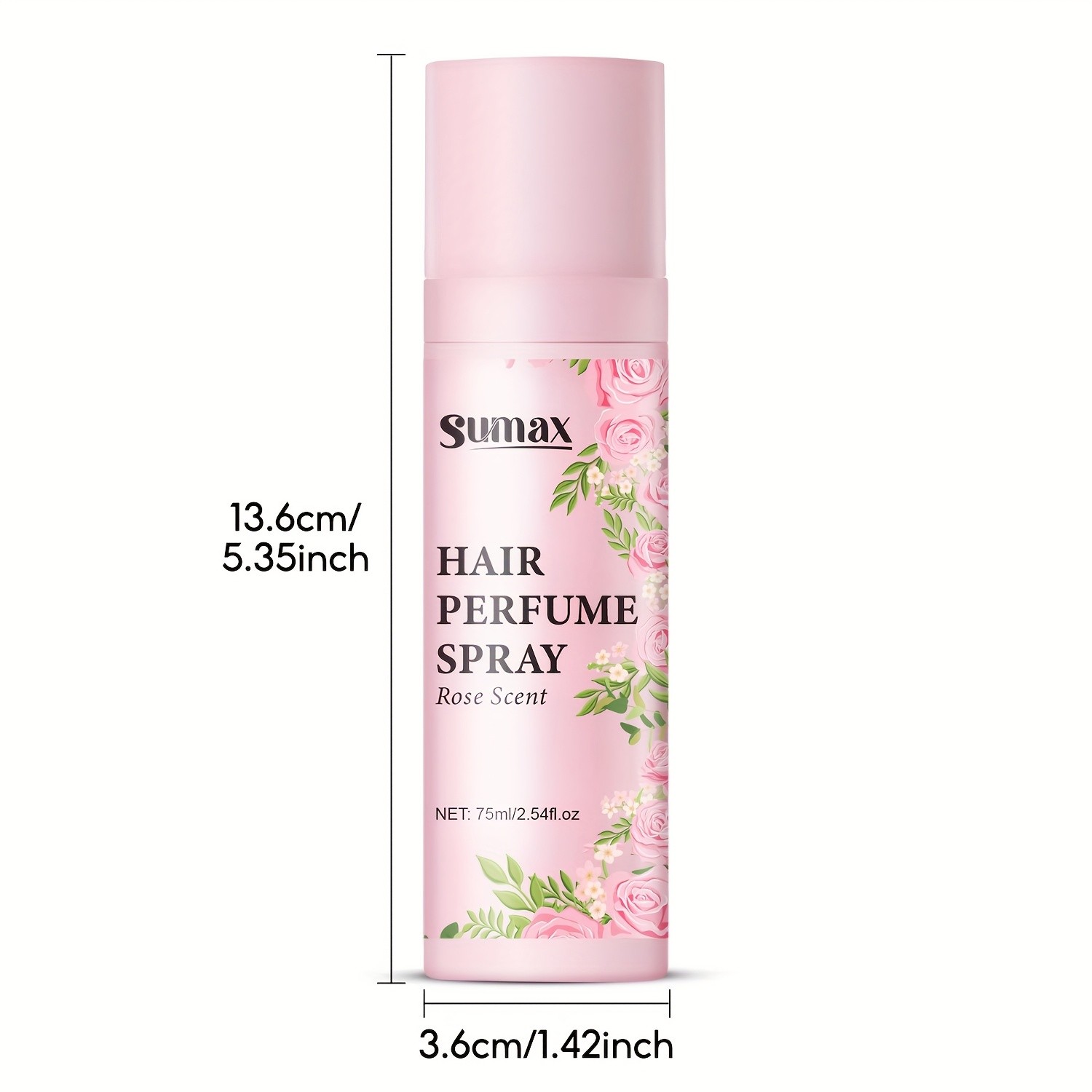SUMAX Rose Hair Perfume Spray  75ml Long-Lasting Floral Mist for Hair & Body with Plant-Based Squalane