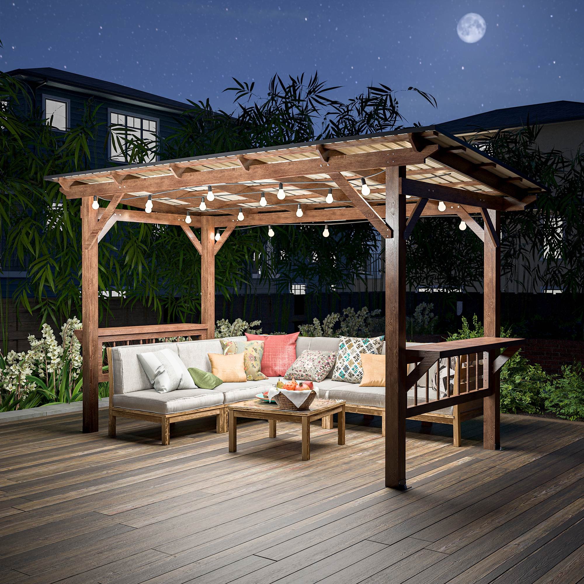 Wood Gazebo With Metal Roof