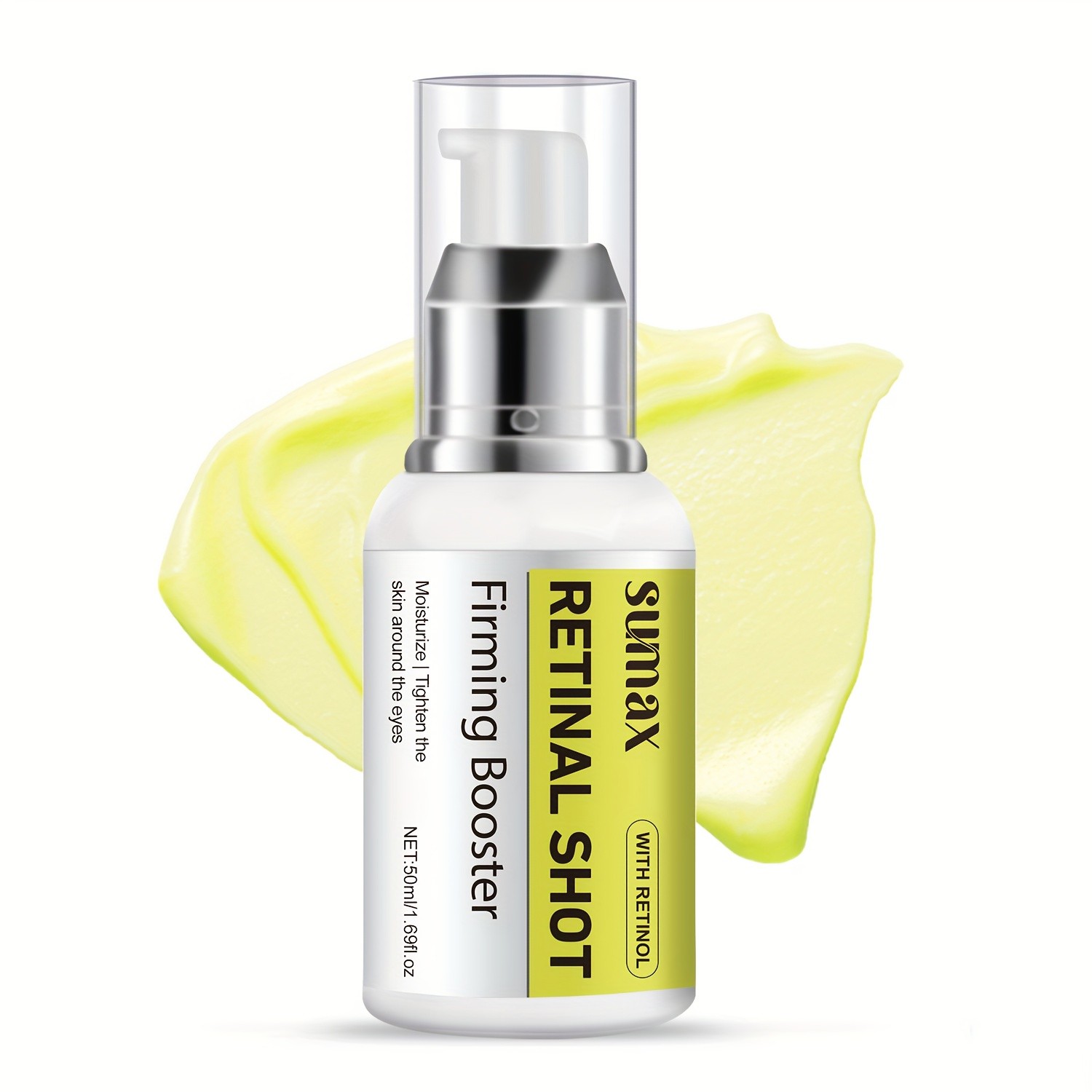 SUMAX Retinol Eye Cream 50ml White Press Bottle, Hydrating & Moisturizing Eye & Face Serum for All Skin Types