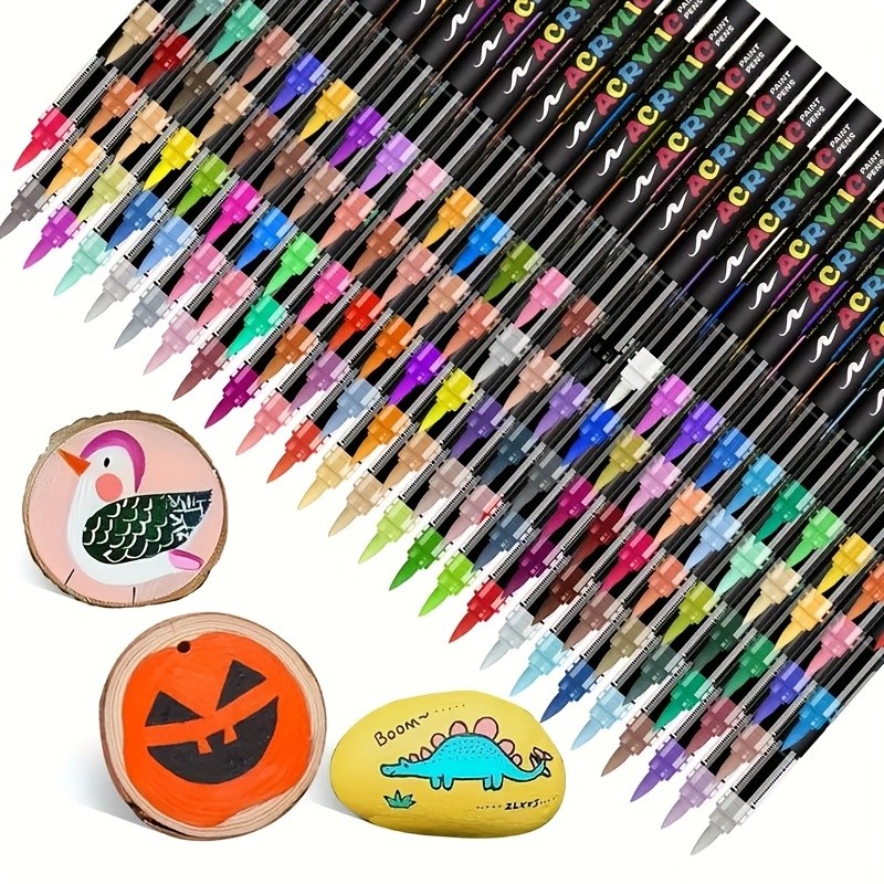 FLYSEA 72-Color Straight Liquid Acrylic Marker Set High-End Stackable Ink Pens for Office, Crafts & Professional Art Painting