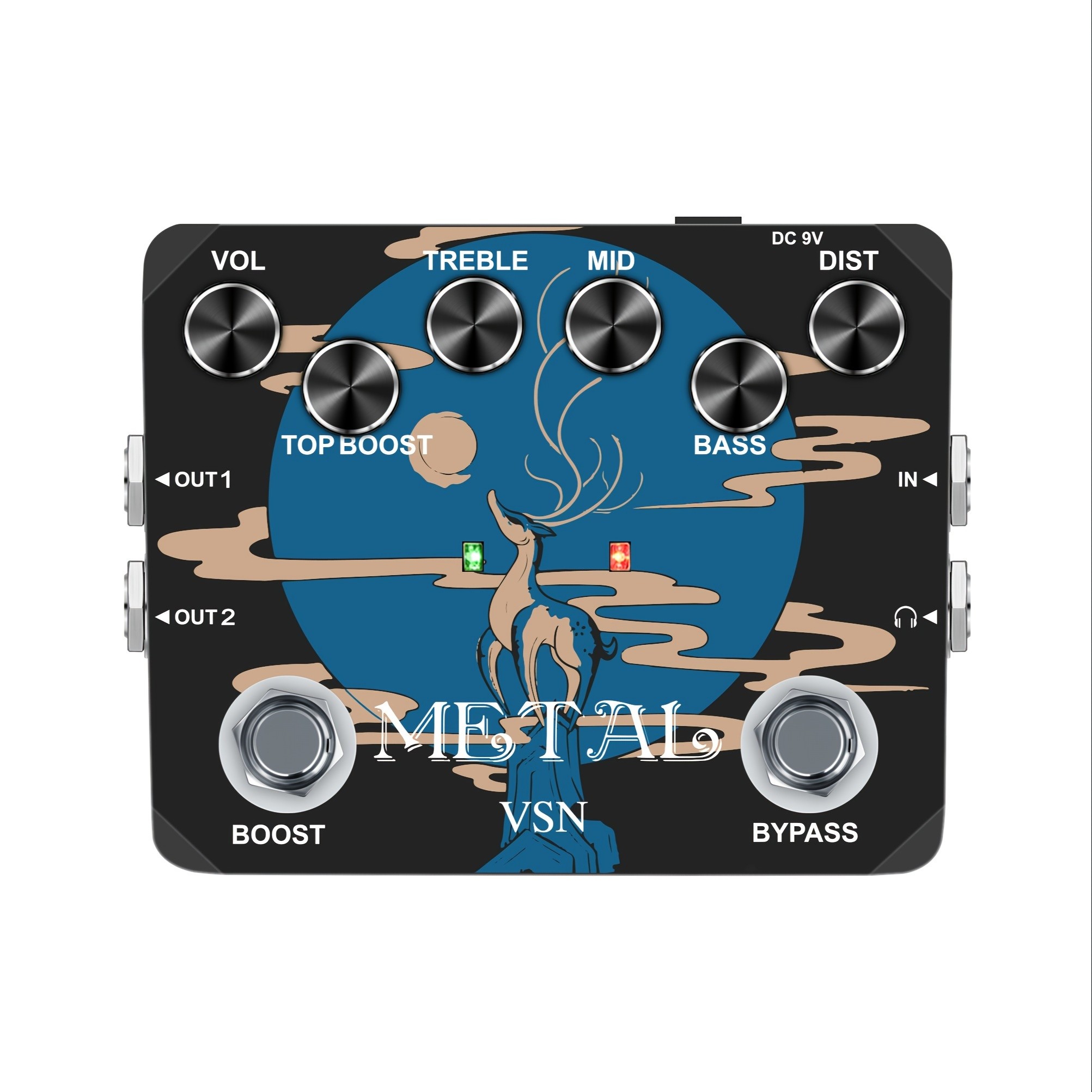 Amuzik Heavy Metal Distortion Guitar Pedal