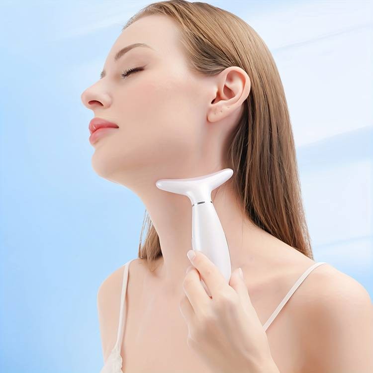 NUAKENE 7-in-1 Facial Beauty Device  Vibrating & Heating Skin Massager for Neck & Face Rejuvenation