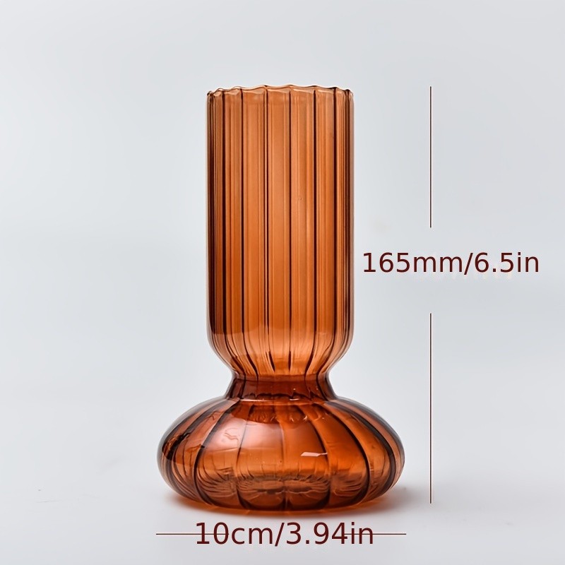 YUMIPLUS Streak Glass Hydroponic Vase Decorative Flower & Plant Pot for Home, Windows, Parties & Events