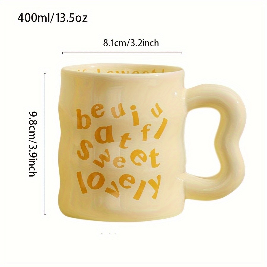 YUMIPLUS Cute Cartoon Ceramic Mug Be Sweet Pink Reusable Coffee Cup for Students, Couples & Gifts