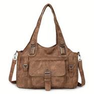 Taole Womens Retro Synthetic Tote Bag  Vintage Style with Detachable Strap & Golden-Tone Hardware
