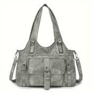 Taole Womens Retro Synthetic Tote Bag Vintage Style with Detachable Strap & Golden-Tone Hardware